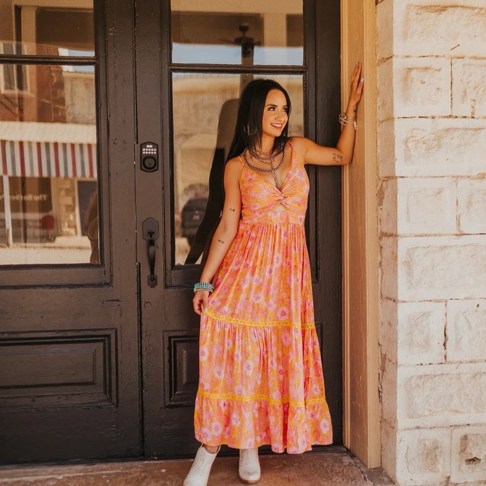 Floral Pink Maxi Dress